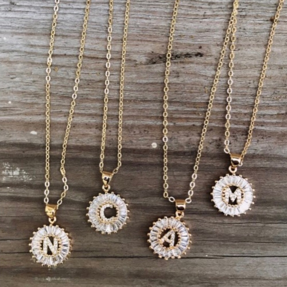 18k Yellow Gold Plated Filled CZ Diamond Necklaces - Picture 2 of 7